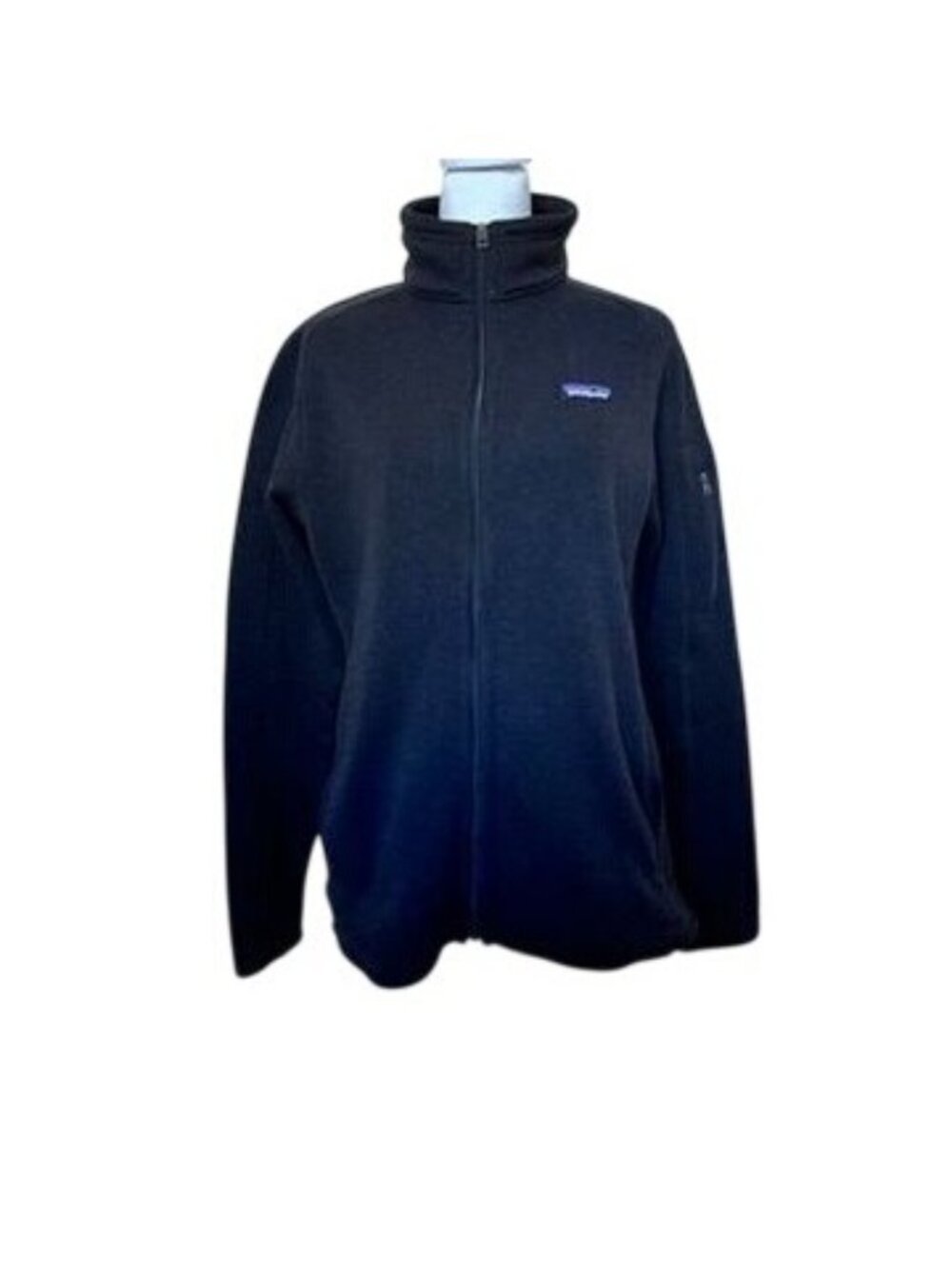 Patagonia Womens L Full-Zip Jacket Black Fleece High Collar Granola Outdoors - Picture 2 of 16